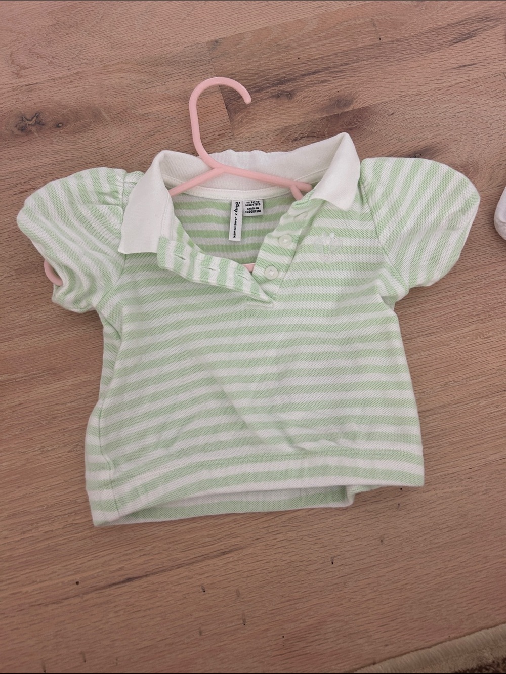 Janie and Jack Light Green & White Striped Polo